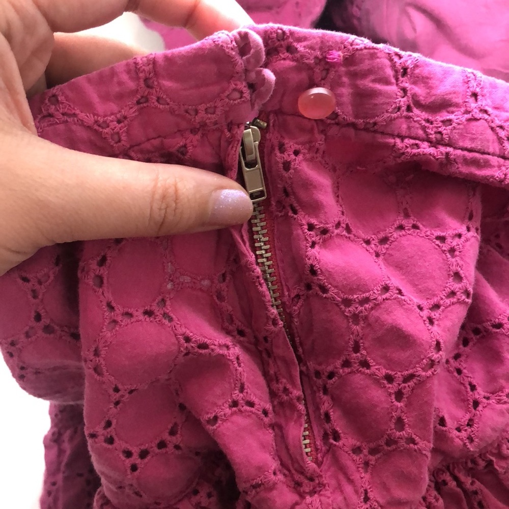 Pink fuchsia Marc Jacobs eyelet ruffle skater skirt - Picture 3 of 4